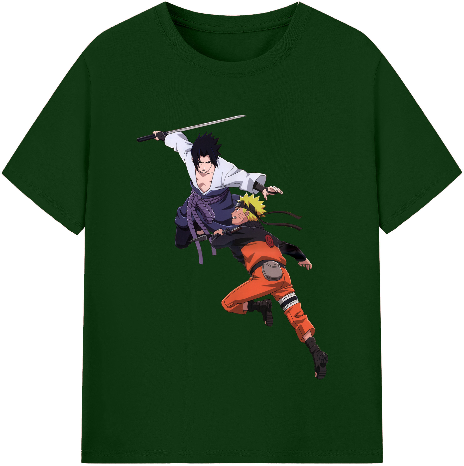 （画像用） NARUTO -ナルト- うちは サスケ Uchiha Sasuke 綿100％半袖Tシャツ（フロントプリント）